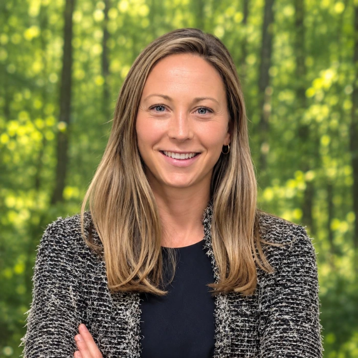 Katherine McNeill Headshot in front of woods